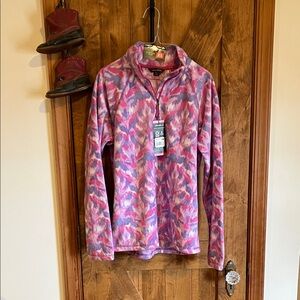 Eddie Bauer Pink and Purple Fleece Pullover